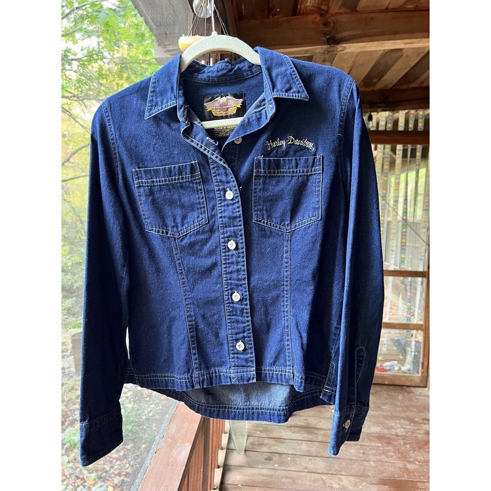 Denim Harley Davidson Button Up Shirt Women’s
